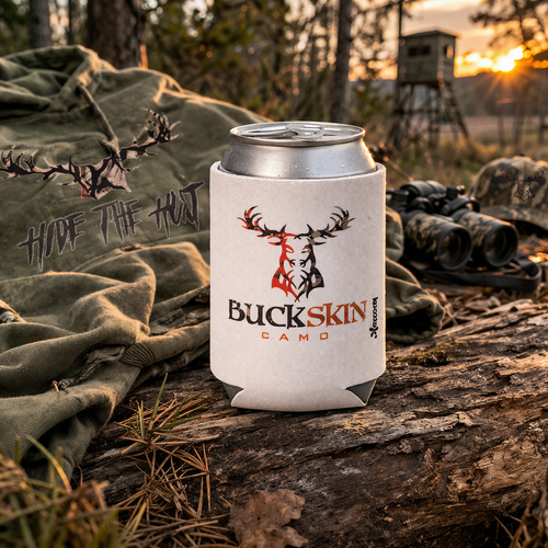 Buckskin Camo Can Koozie | Blaze Orange & Pink | 12oz
